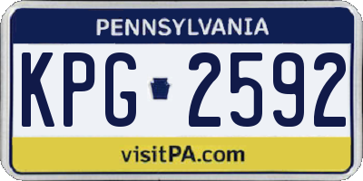 PA license plate KPG2592