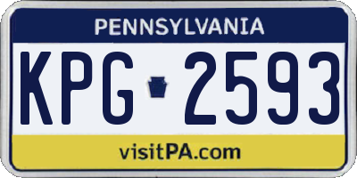 PA license plate KPG2593