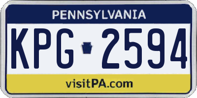 PA license plate KPG2594