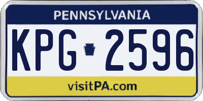 PA license plate KPG2596