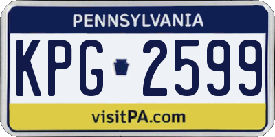 PA license plate KPG2599