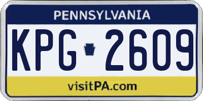 PA license plate KPG2609