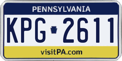 PA license plate KPG2611