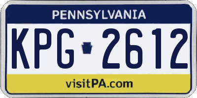 PA license plate KPG2612