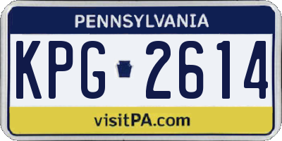 PA license plate KPG2614