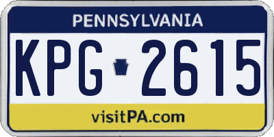 PA license plate KPG2615