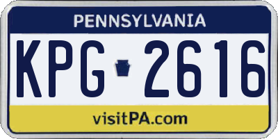 PA license plate KPG2616