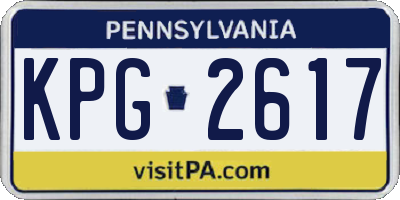 PA license plate KPG2617