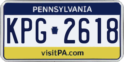PA license plate KPG2618