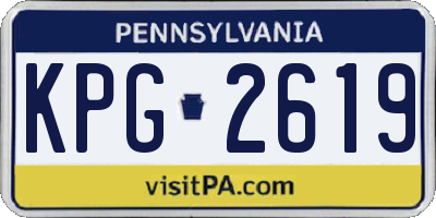 PA license plate KPG2619