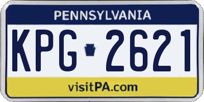 PA license plate KPG2621