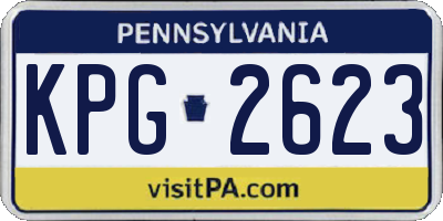 PA license plate KPG2623
