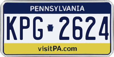 PA license plate KPG2624