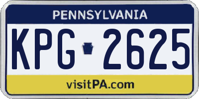 PA license plate KPG2625