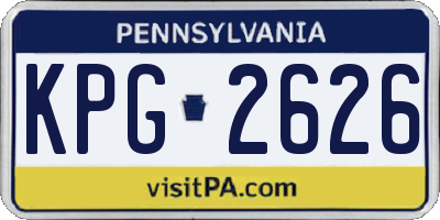 PA license plate KPG2626