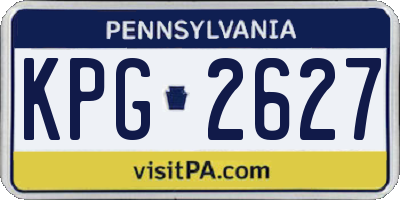 PA license plate KPG2627