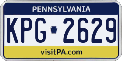 PA license plate KPG2629