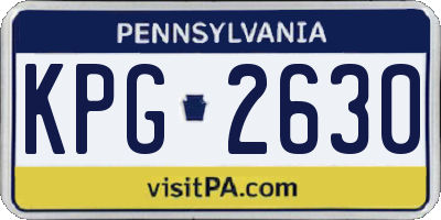 PA license plate KPG2630