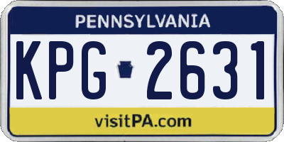 PA license plate KPG2631