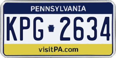 PA license plate KPG2634