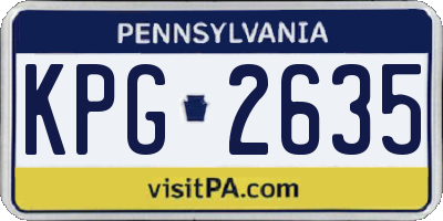 PA license plate KPG2635