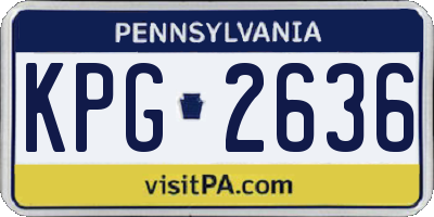 PA license plate KPG2636