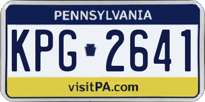 PA license plate KPG2641