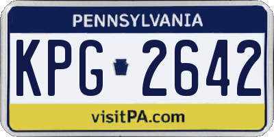 PA license plate KPG2642