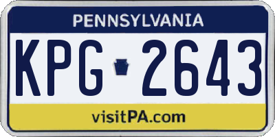 PA license plate KPG2643