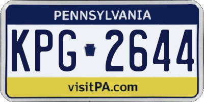 PA license plate KPG2644