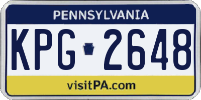 PA license plate KPG2648
