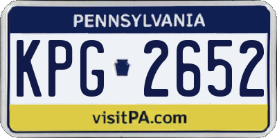 PA license plate KPG2652