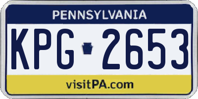 PA license plate KPG2653