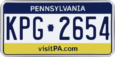 PA license plate KPG2654