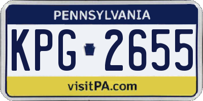 PA license plate KPG2655