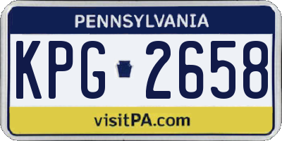 PA license plate KPG2658