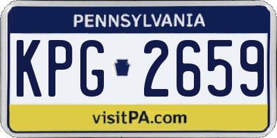PA license plate KPG2659