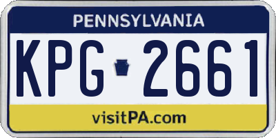 PA license plate KPG2661