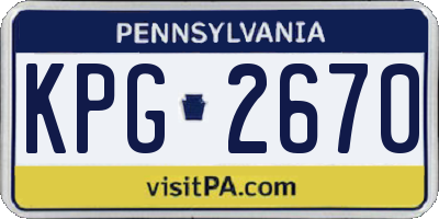 PA license plate KPG2670