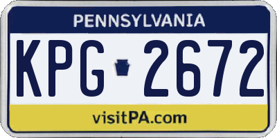 PA license plate KPG2672