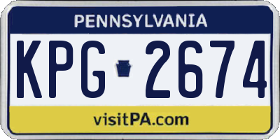 PA license plate KPG2674