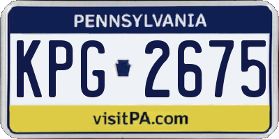 PA license plate KPG2675
