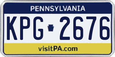PA license plate KPG2676