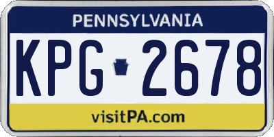 PA license plate KPG2678