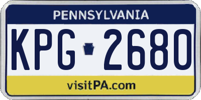 PA license plate KPG2680