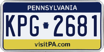 PA license plate KPG2681