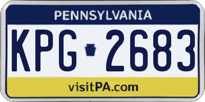 PA license plate KPG2683