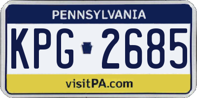 PA license plate KPG2685