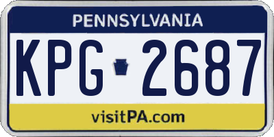 PA license plate KPG2687