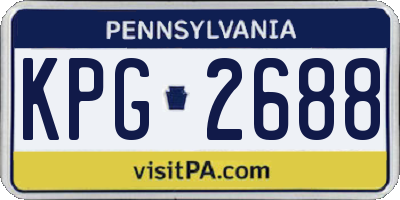 PA license plate KPG2688